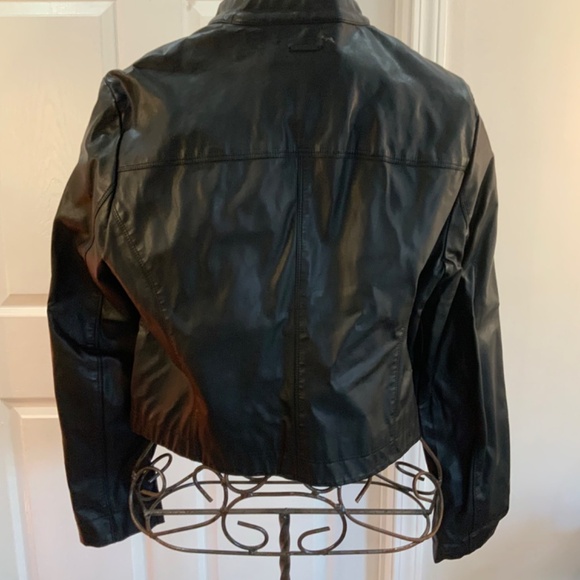 CALVIN KLEIN JEANS BLACK FAUX LEATHER JACKET SIZE XL - Picture 4 of 7